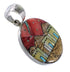 Multicolor Silver Native American Village Design Pendant YS62872